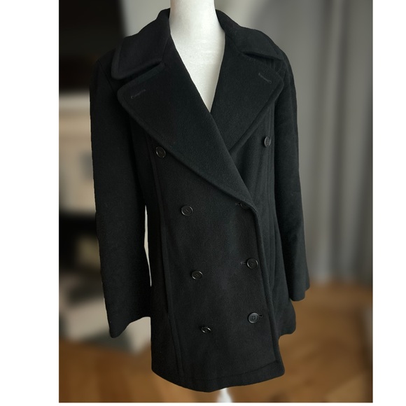Vintage Calvin Klein classic black wool peacoat, small. - Picture 1 of 3